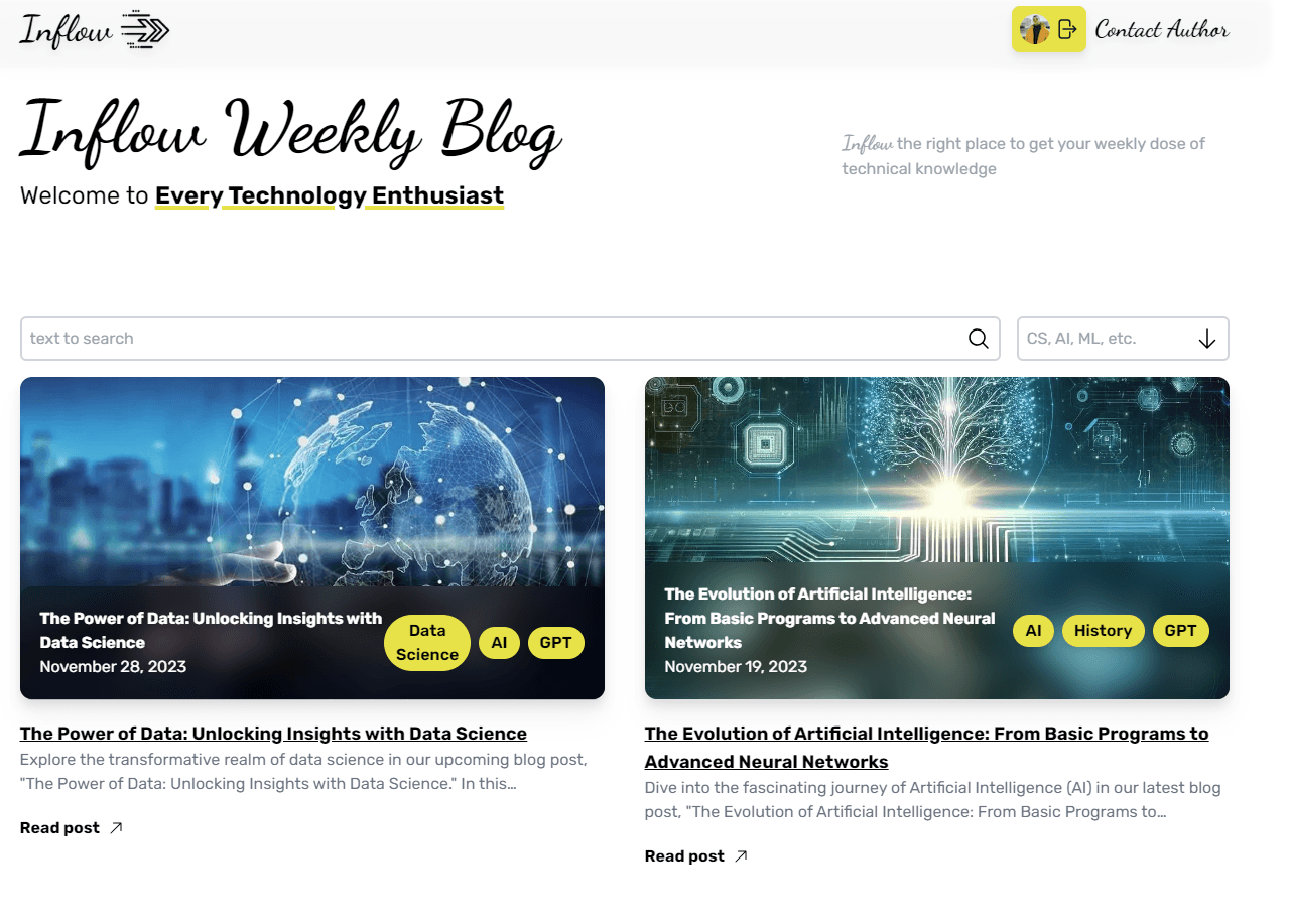 Inflow Blog screenshot